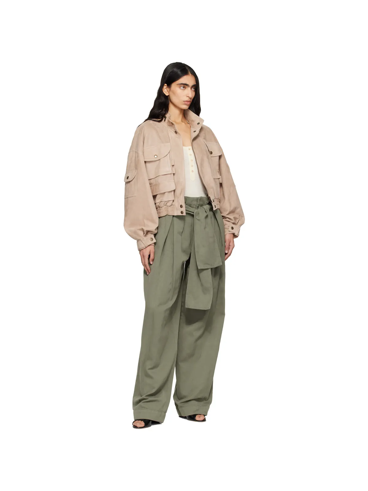 BALMAIN ツイル ハイウエスト トラウザーズ - 画像4