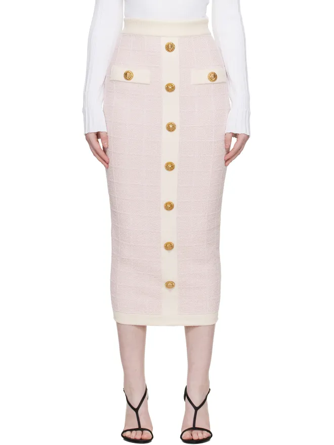 BALMAIN BALMAIN Buttoned Knit ライトツイード マキシスカートの商品画像