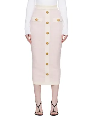 BALMAIN Buttoned Knit ライトツイード マキシスカート - サムネイル1