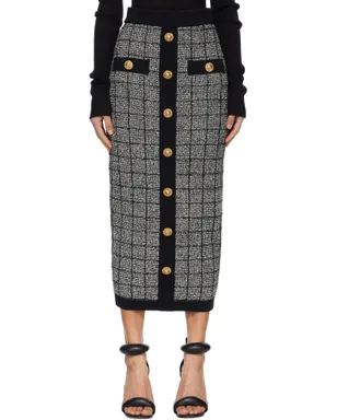 BALMAIN Buttoned Knit Light Tweed マキシスカート - サムネイル1