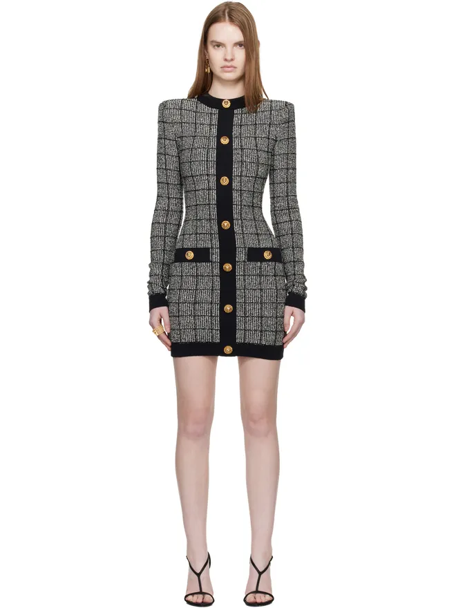 BALMAIN BALMAIN Buttoned Light Tweed ミニワンピースの商品画像