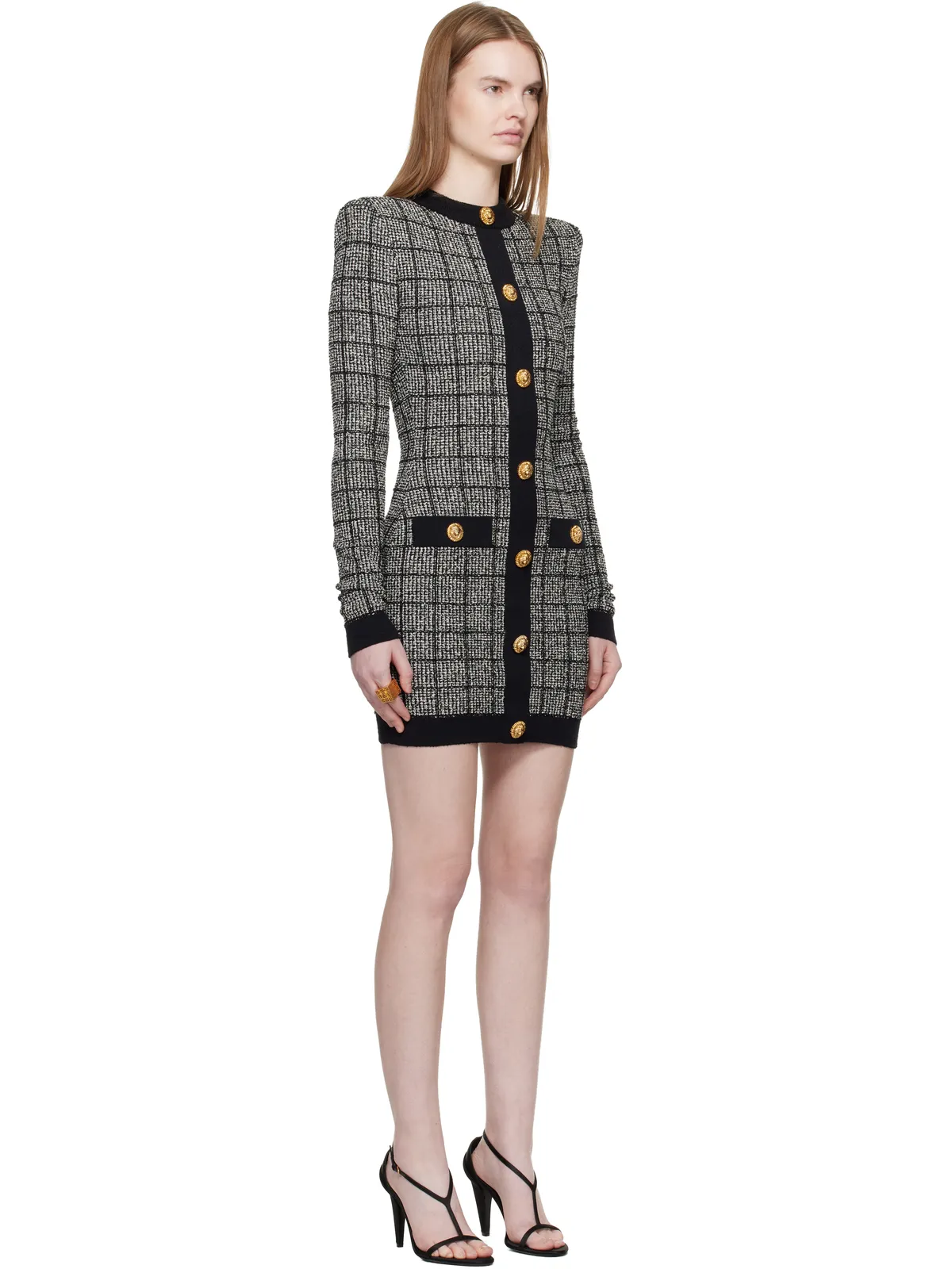BALMAIN Buttoned Light Tweed ミニワンピース - 画像2