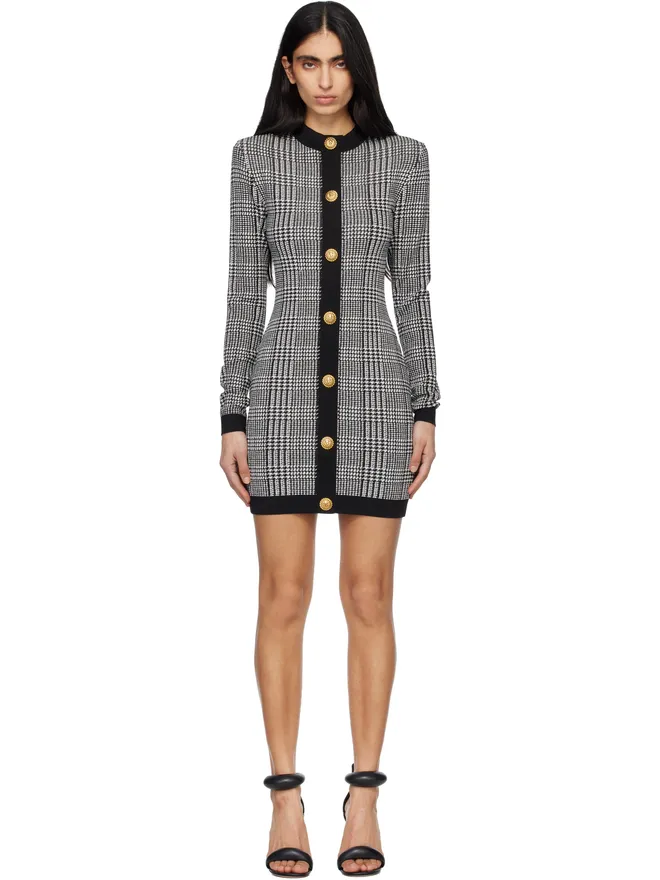 BALMAIN BALMAIN プリンスオブウェールズ 長袖 ミニワンピースの商品画像