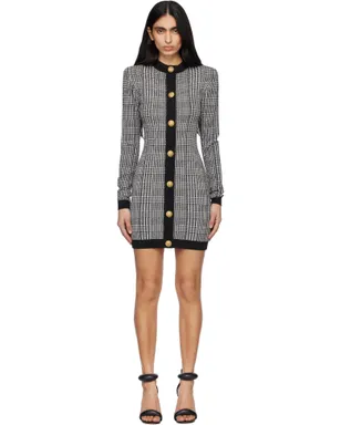 BALMAIN プリンスオブウェールズ 長袖 ミニワンピース - サムネイル1