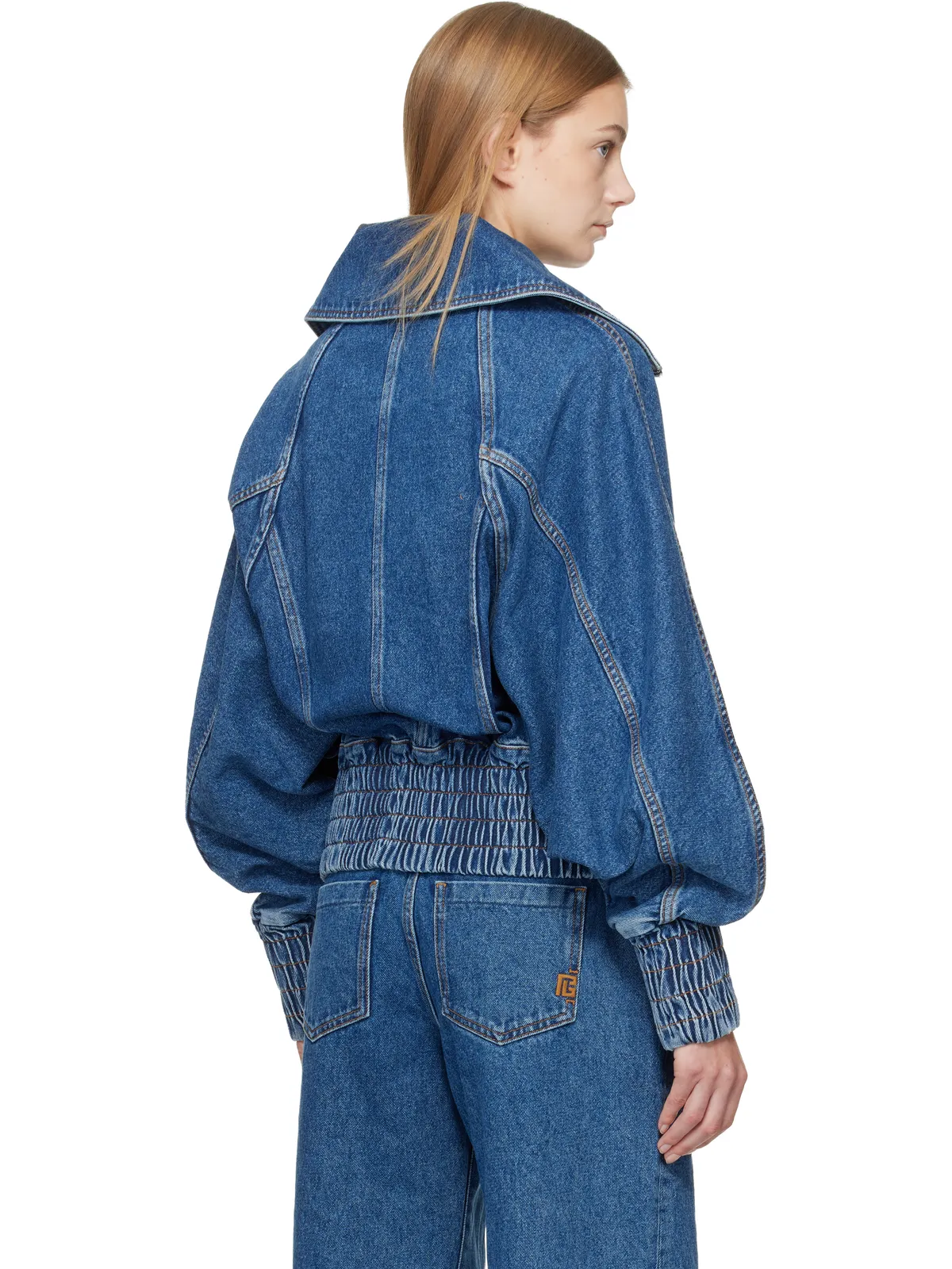 BALMAIN ジッパー デニム ボンバージャケット - 画像3
