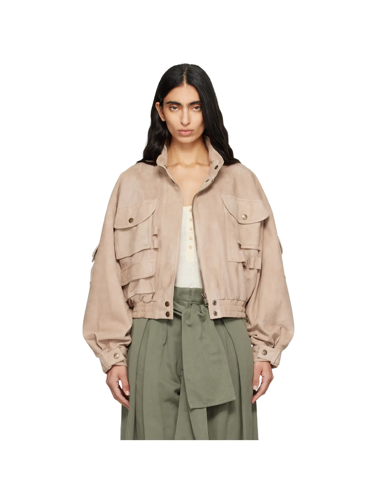 BALMAIN スエード ボンバージャケット - 画像1