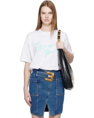 BALMAIN Boxy 'Balmain Paris' Brush プリントTシャツ - サムネイル1