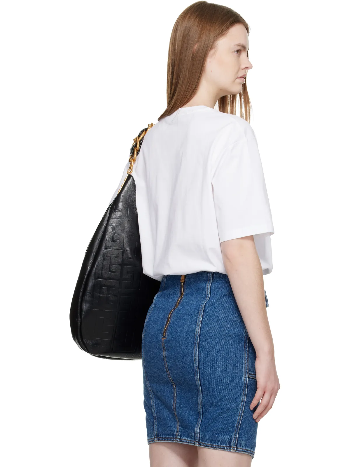 BALMAIN Boxy 'Balmain Paris' Brush プリントTシャツ - 画像3