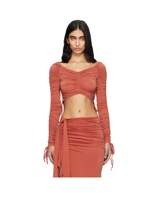 BALMAIN クロップド ドレープ ジャージ 長袖トップス - サムネイル1