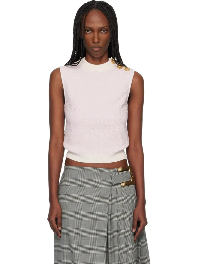 BALMAIN BALMAIN ツイード ボタン クロップトップの商品画像