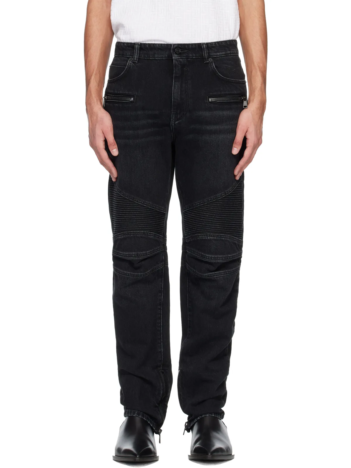 BALMAIN ヴィンテージ デニム バイカージーンズ - 画像1