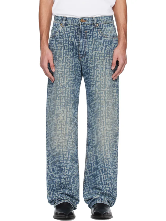 BALMAIN BALMAIN Monogram Laser ルーズフィット ジーンズの商品画像