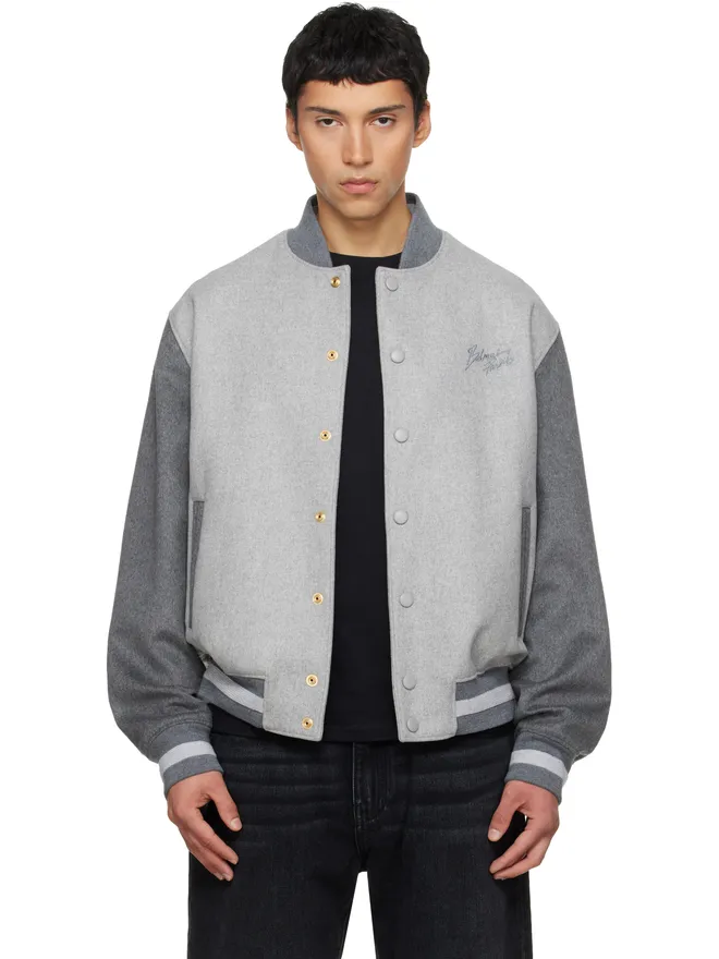 BALMAIN BALMAIN ウール＆カシミヤ バーシティ ボンバージャケットの商品画像