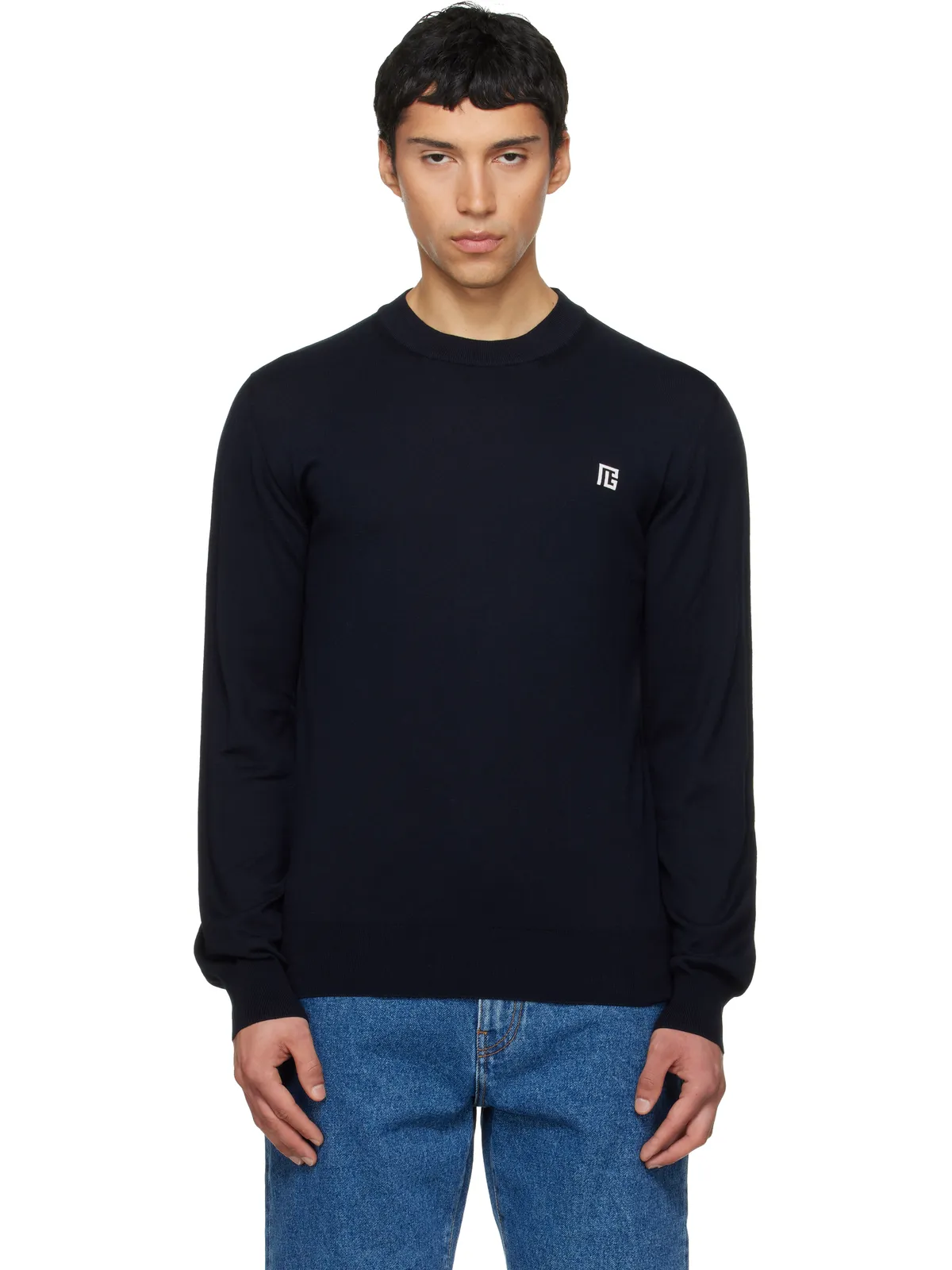 BALMAIN Fine Silk & Cotton プルオーバー - 画像1