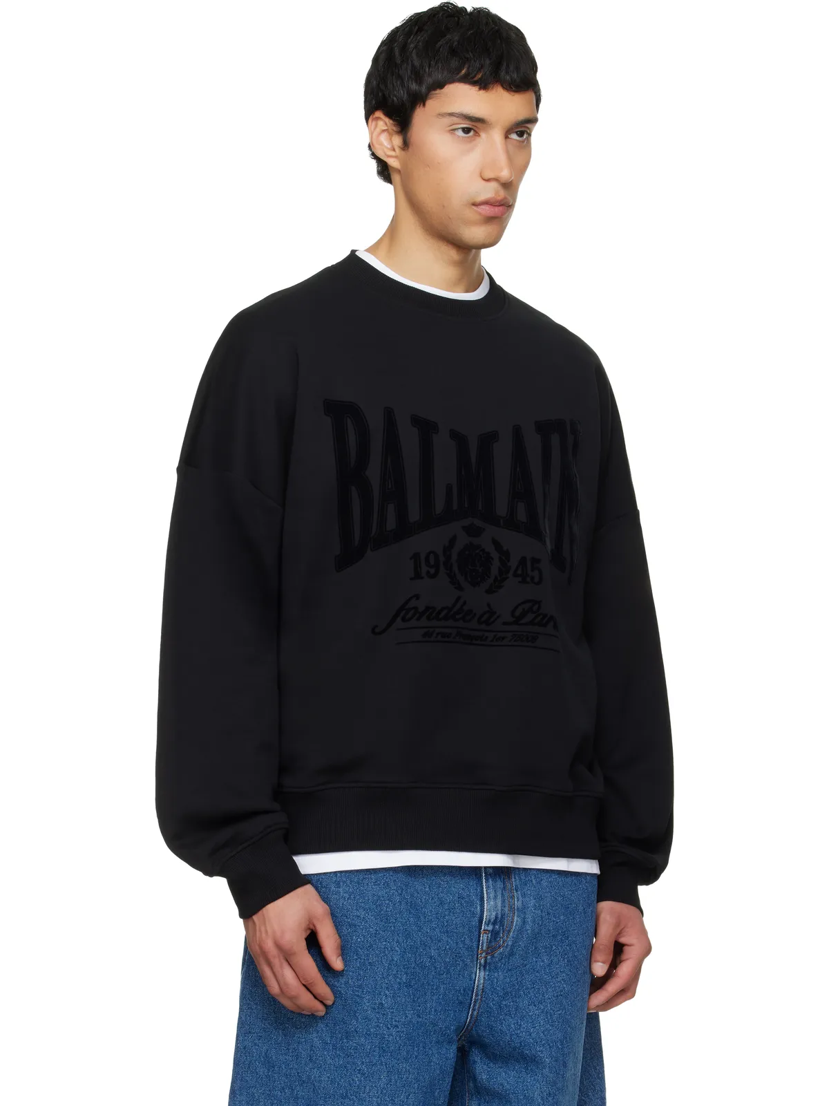 BALMAIN プリント コットン スウェットシャツ - 画像2