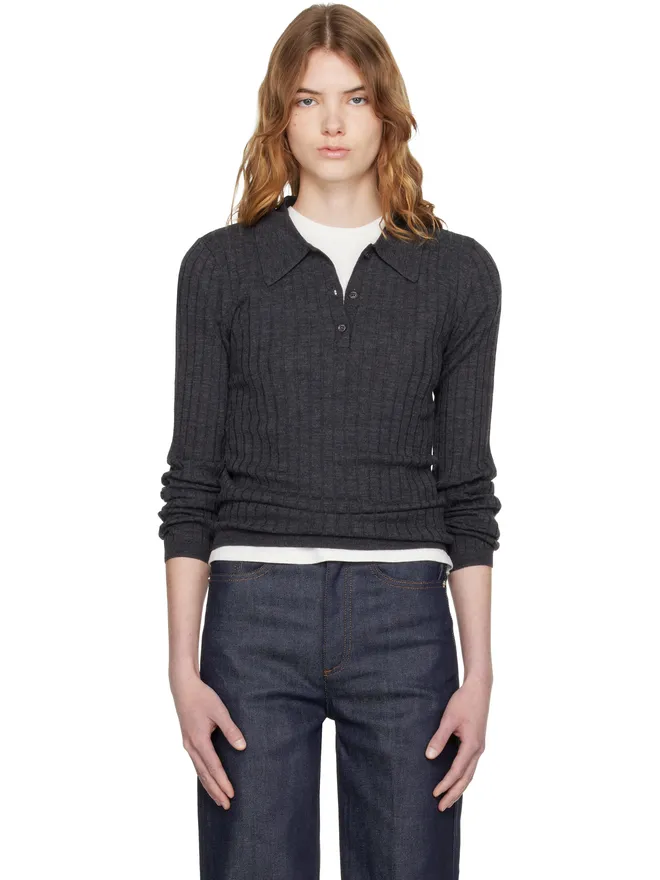 A.P.C. A.P.C. ウール ニットポロシャツの商品画像