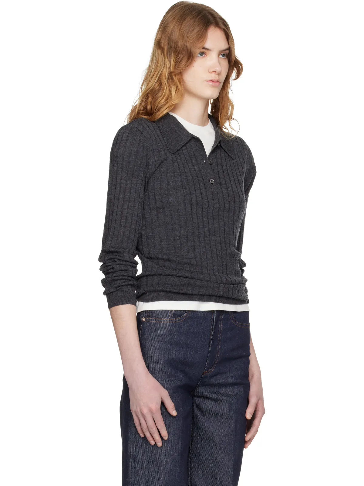 A.P.C. ウール ニットポロシャツ - 画像2