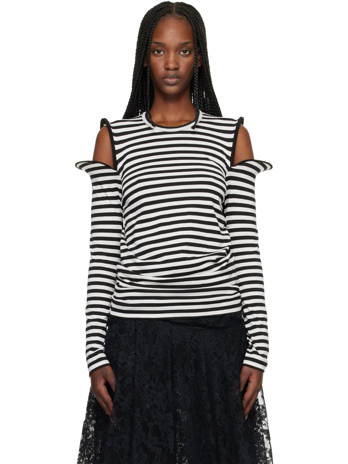 Junya Watanabe ボーダー ジャージ Tシャツ - 画像1