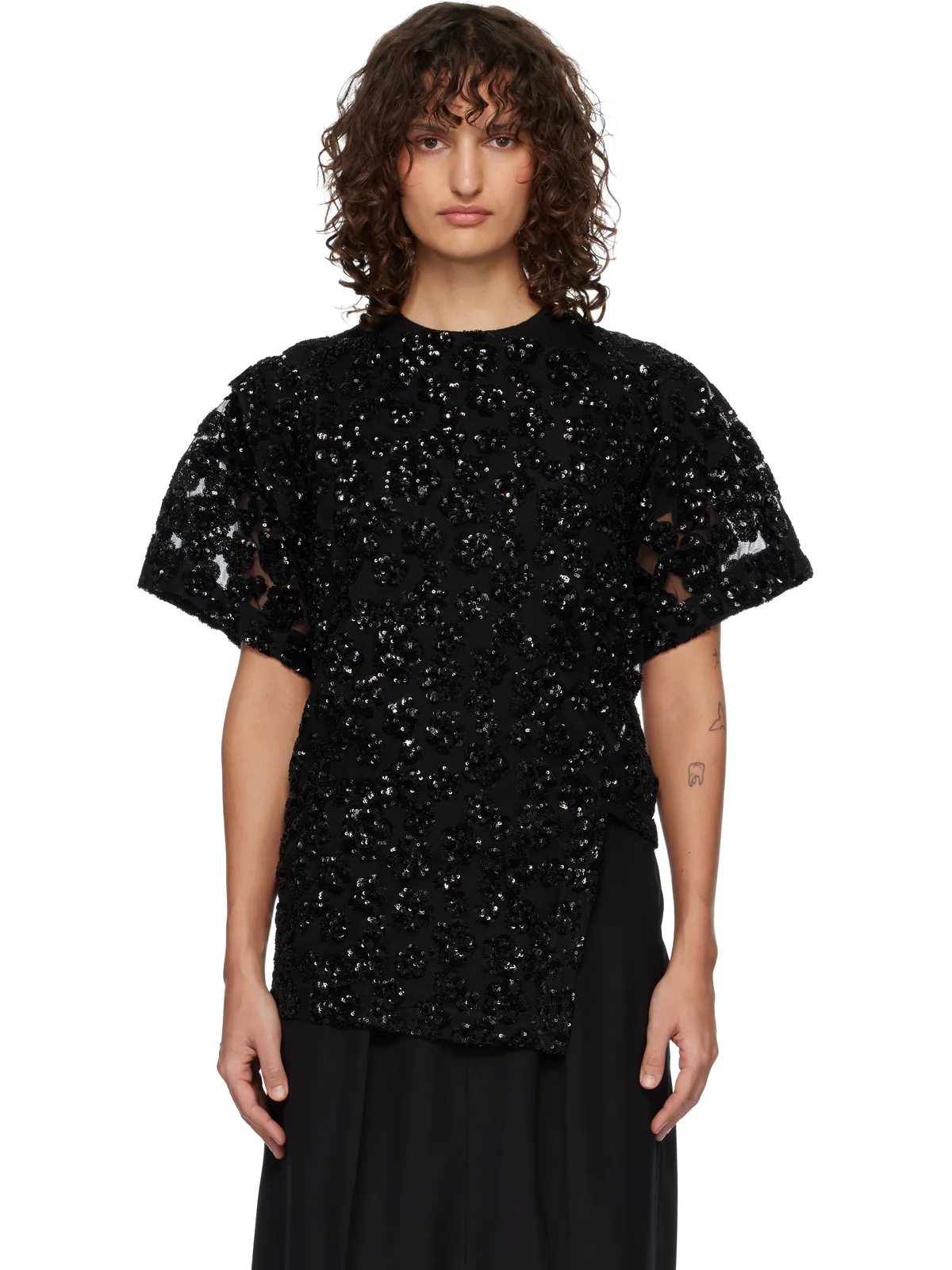 Junya Watanabe Floral Sequins Pointed トップス - 画像1