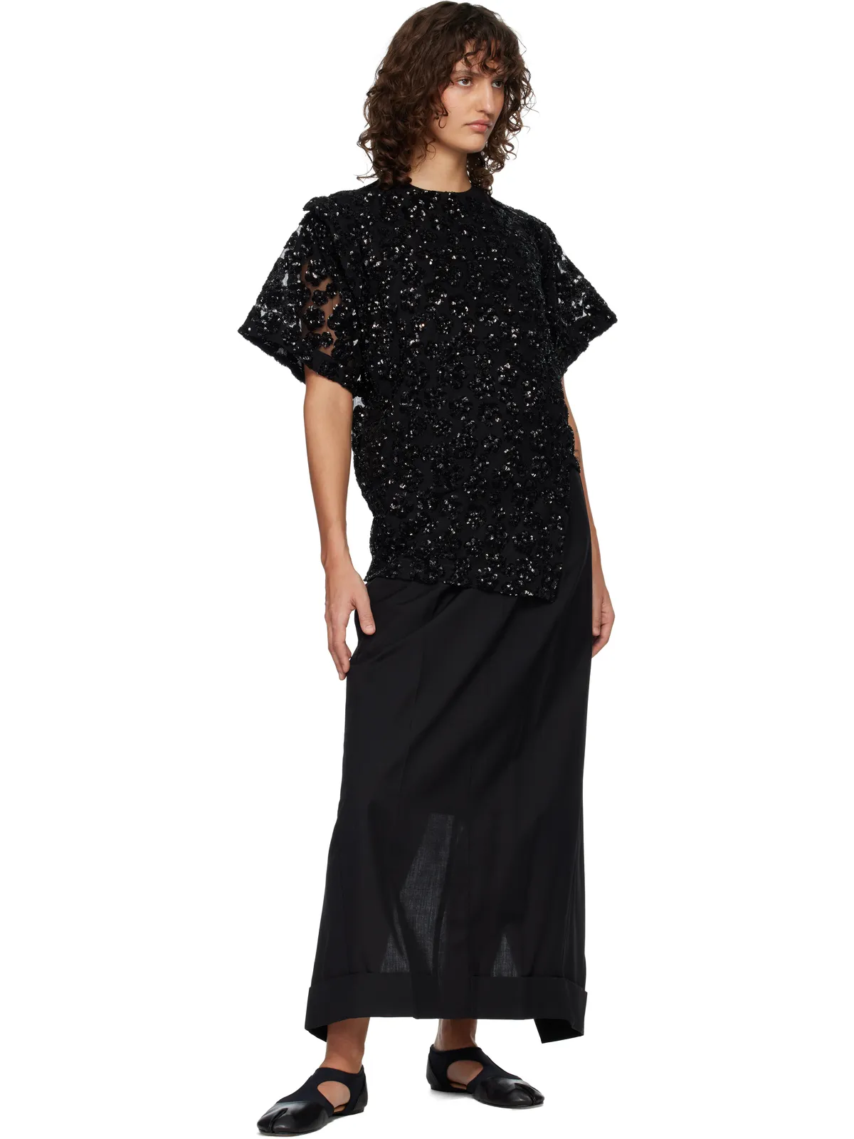 Junya Watanabe Floral Sequins Pointed トップス - 画像4