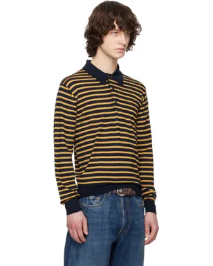 Junya Watanabe ウーステッド ウールジャージ ボーダー ポロシャツ - サムネイル2