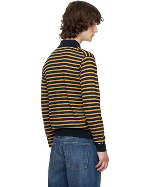 Junya Watanabe ウーステッド ウールジャージ ボーダー ポロシャツ - サムネイル3