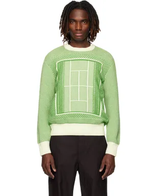 Lacoste Tennis Court グラフィック ジャカード セーター - サムネイル1