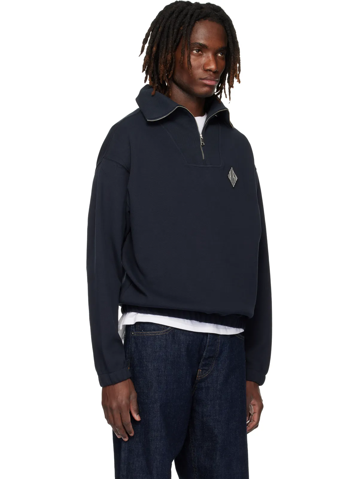 Lacoste Zipped Neck ルーズフィット ピケ スウェットシャツ - 画像2
