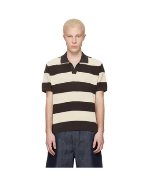 Lacoste ボーダー セーター ポロシャツ - サムネイル1