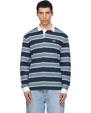 Lacoste リラックスフィット ボーダー ピケ ラガーシャツ - サムネイル1