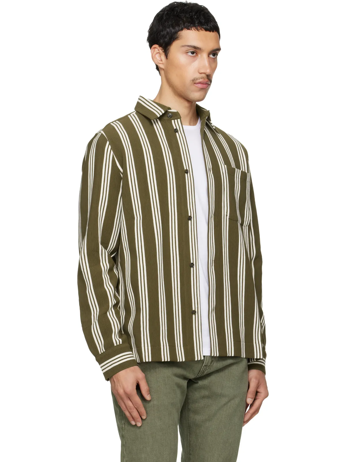 Paul Smith コットンブレンド ジャージ ストライプ シャツ - 画像2