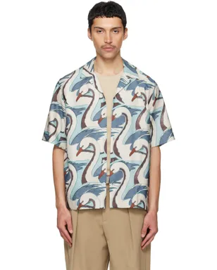 Paul Smith 'Swan' Print S/S レギュラーフィット シャツ - サムネイル1