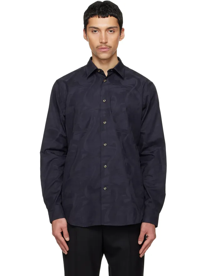 Paul Smith Paul Smith 'Swan' ジャカード コットン シャツの商品画像