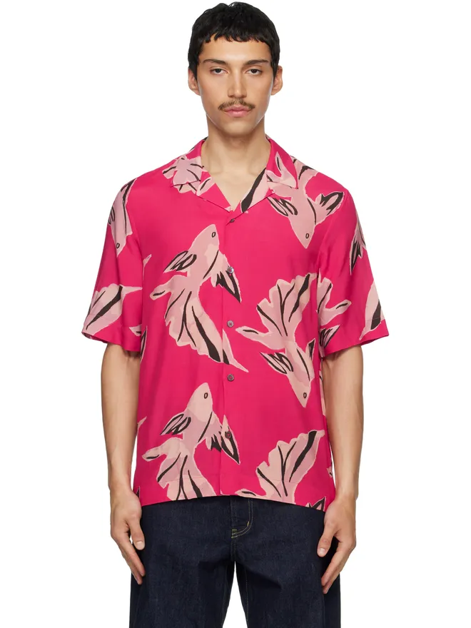 Paul Smith Paul Smith 'Le Peche Fish' Print ビスコース シャツの商品画像