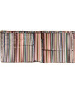 Paul Smith 'Signature Stripe' Interior レザー コイン入れ 二つ折り財布 - サムネイル3
