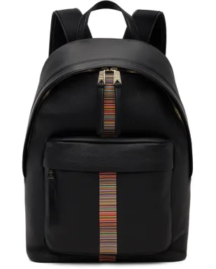 Paul Smith レザー シグネチャー ストライプ トリム バックパック - サムネイル1