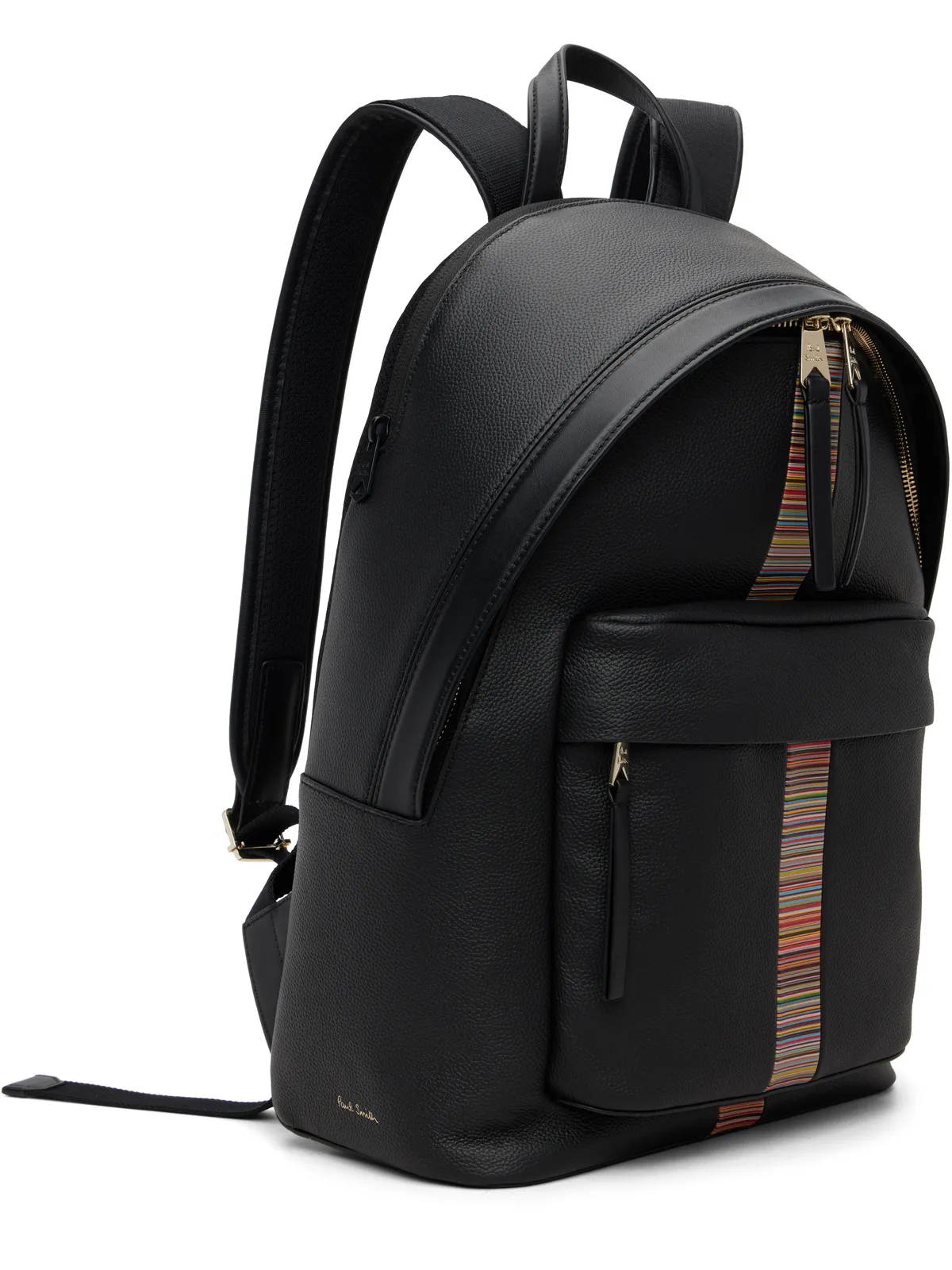 Paul Smith レザー シグネチャー ストライプ トリム バックパック - 画像2