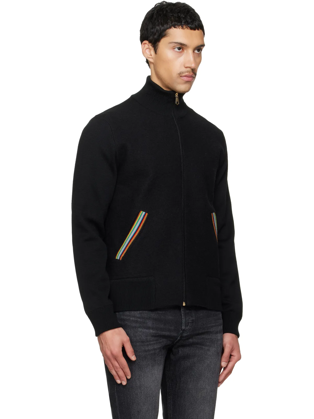 Paul Smith 'Signature Stripe' メリノウール ニットジャケット - 画像2