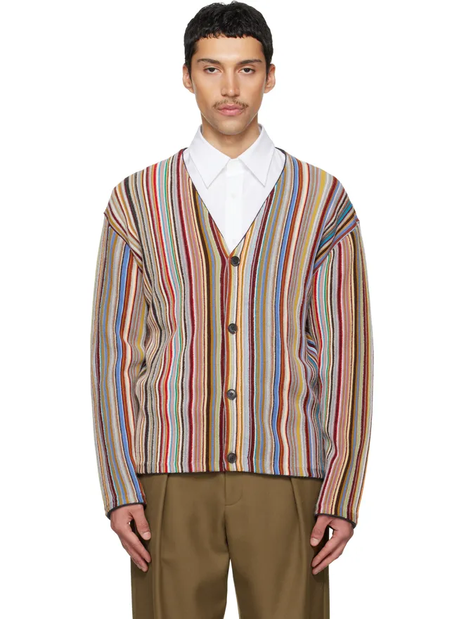Paul Smith Paul Smith 'Signature Stripe' メリノウールブレンド カーディガンの商品画像