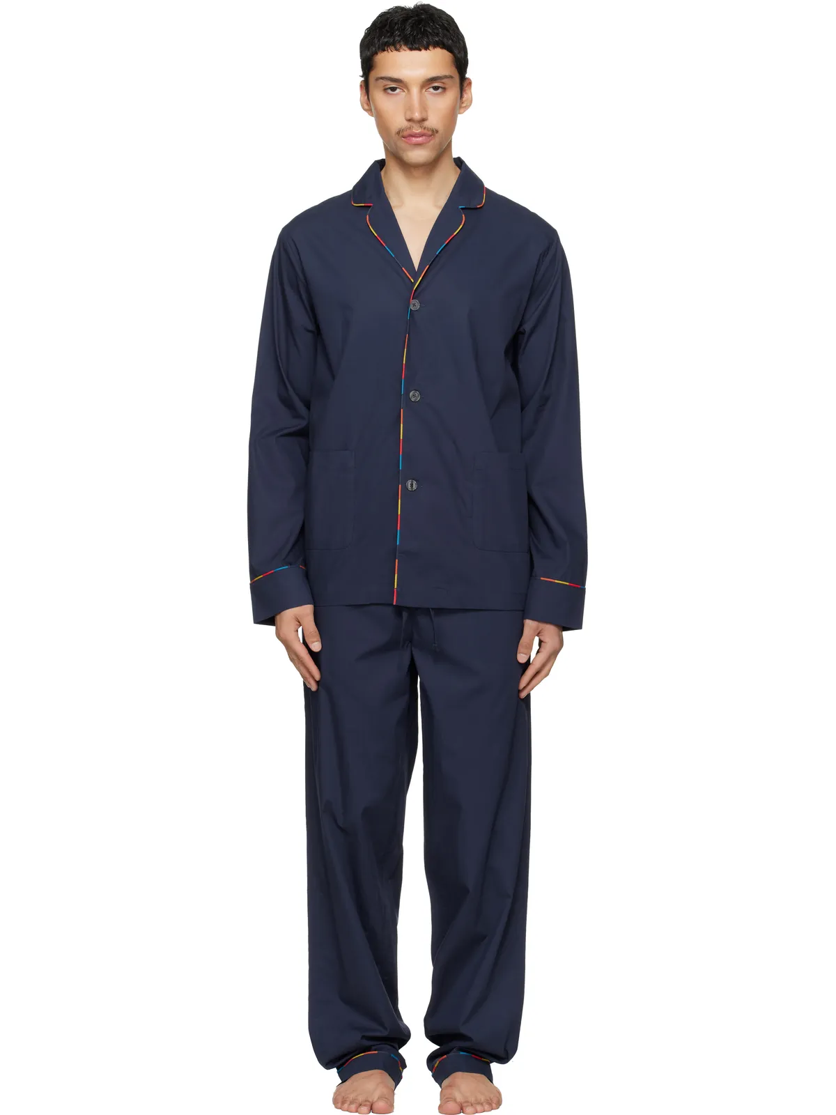 Paul Smith 'Artist Stripe' Trim コットン パジャマセット - 画像1