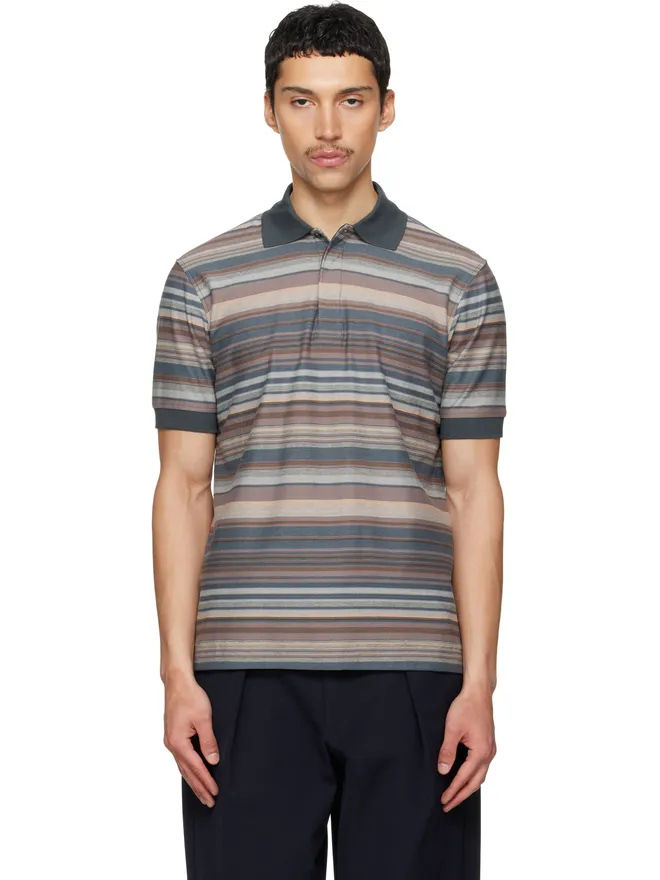 Paul Smith Paul Smith テクスチャード ボーダー ポロシャツの商品画像