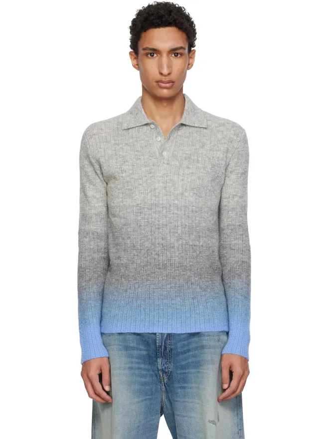 ERL ERL Thin Gradient ニットポロシャツの商品画像