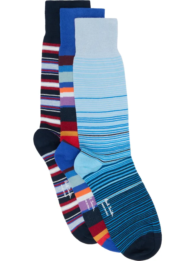 Paul Smith Paul Smith Mixed Stripe Cracker Set ソックス 3足セットの商品画像
