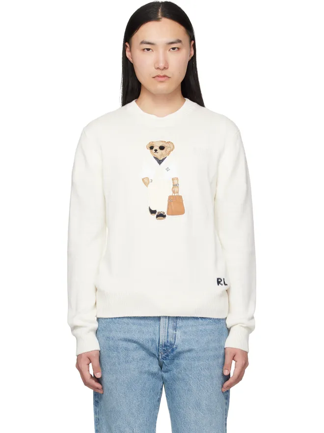 Ralph Lauren Purple Label Ralph Lauren Purple Label 'Polo Bear' シルクリネン セーターの商品画像