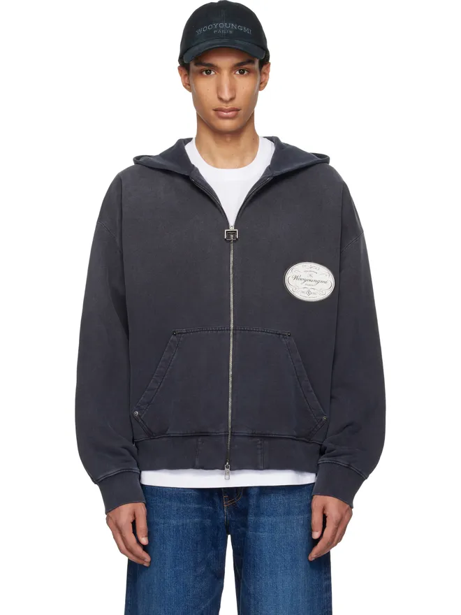 WOOYOUNGMI WOOYOUNGMI Lettering Back Logo ジップアップフーディの商品画像