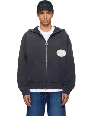 WOOYOUNGMI Lettering Back Logo ジップアップフーディ - サムネイル1