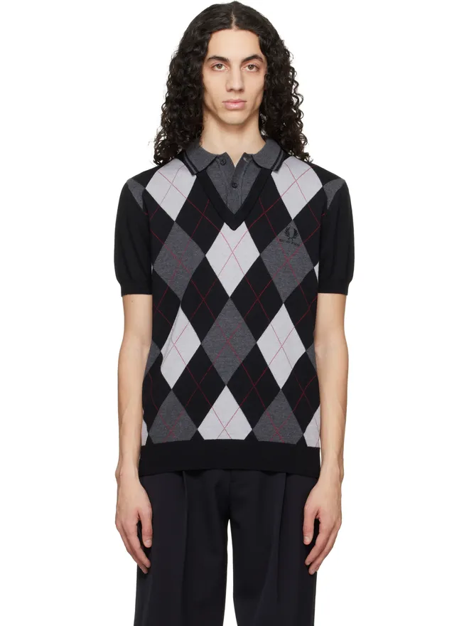 Fred Perry Fred Perry Kris Van Asscheエディション アーガイル ニットポロシャツの商品画像