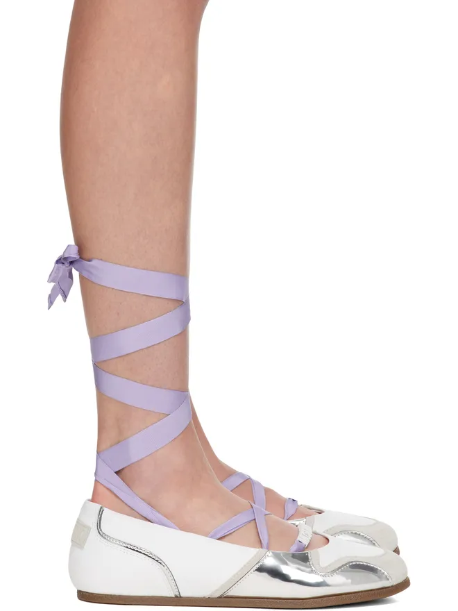 Moschino Moschino Suede Mirror Effect バレエシューズの商品画像