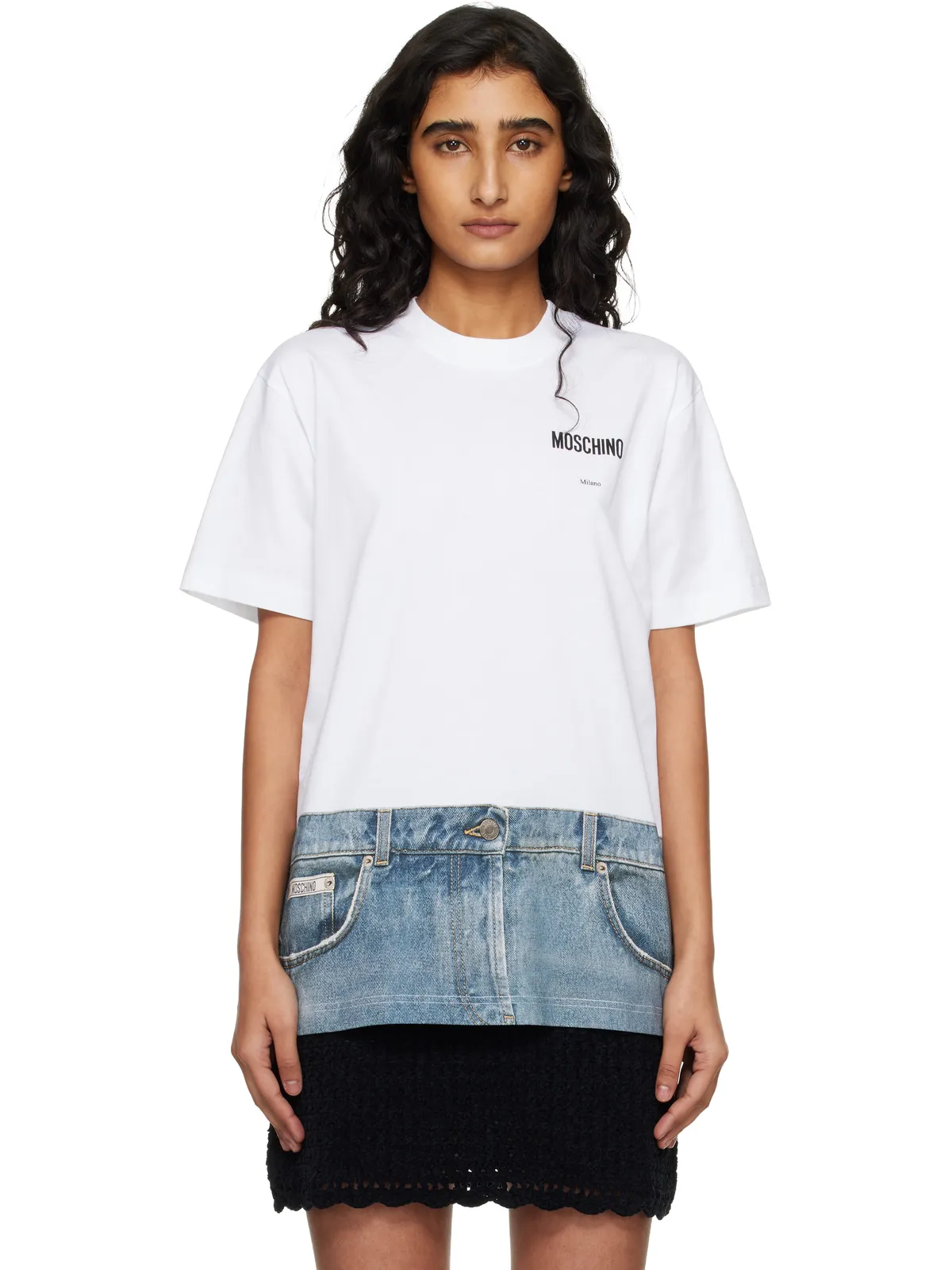 Moschino オーガニックコットン ジャージ プリントTシャツ - 画像1