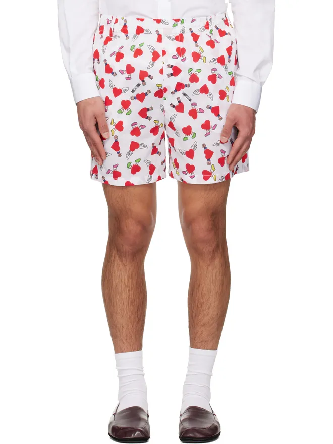 Moschino Moschino ライトウェイト コットンポプリン プリント ショートパンツの商品画像
